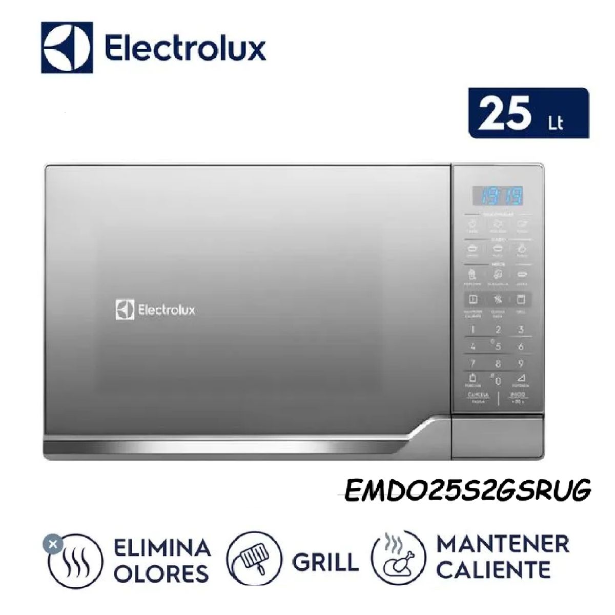 ELECTROLUX - Horno Microondas Electrolux 25L Gris EMDO25S2GSRUG