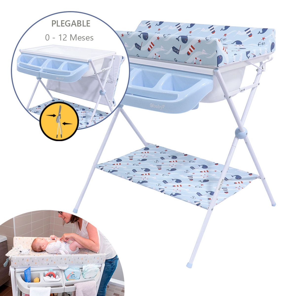 EBABY - Bañera Cambiador MAXI 830-1 Azul