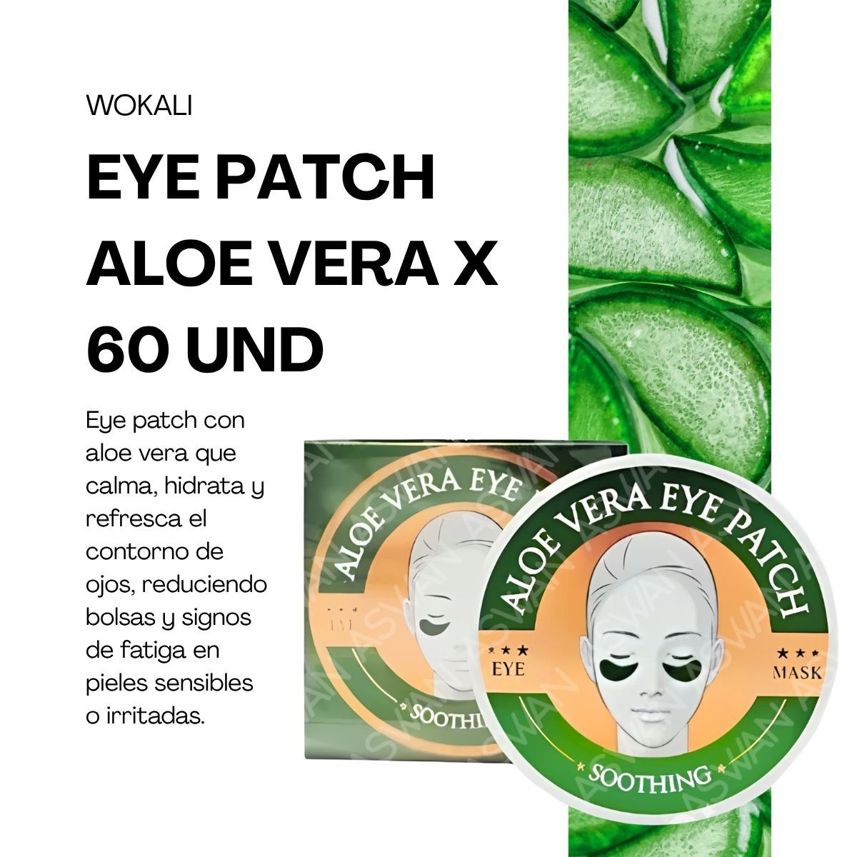 WOKALI - EYE PATCH ALOE VERA  X 60 UND - WOKALI