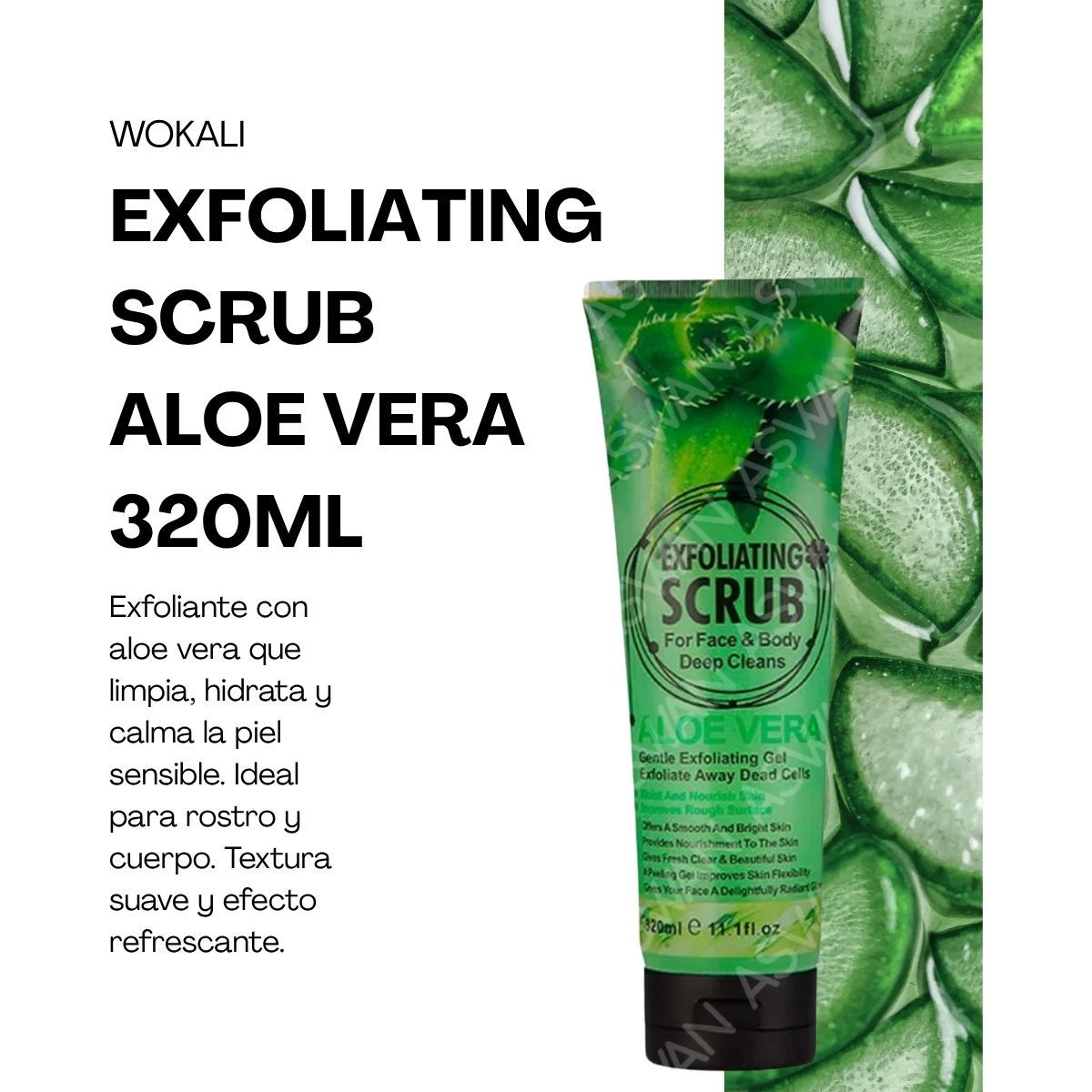 WOKALI - EXFOLIATING SCRUB ALOE VERA 320ML - WOKALI