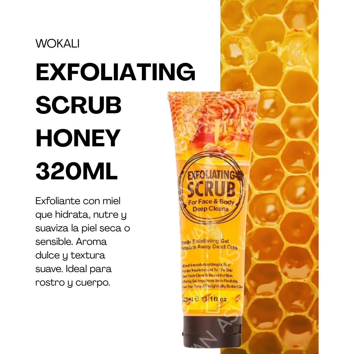 WOKALI - EXFOLIATING SCRUB HONEY 320ML - WOKALI