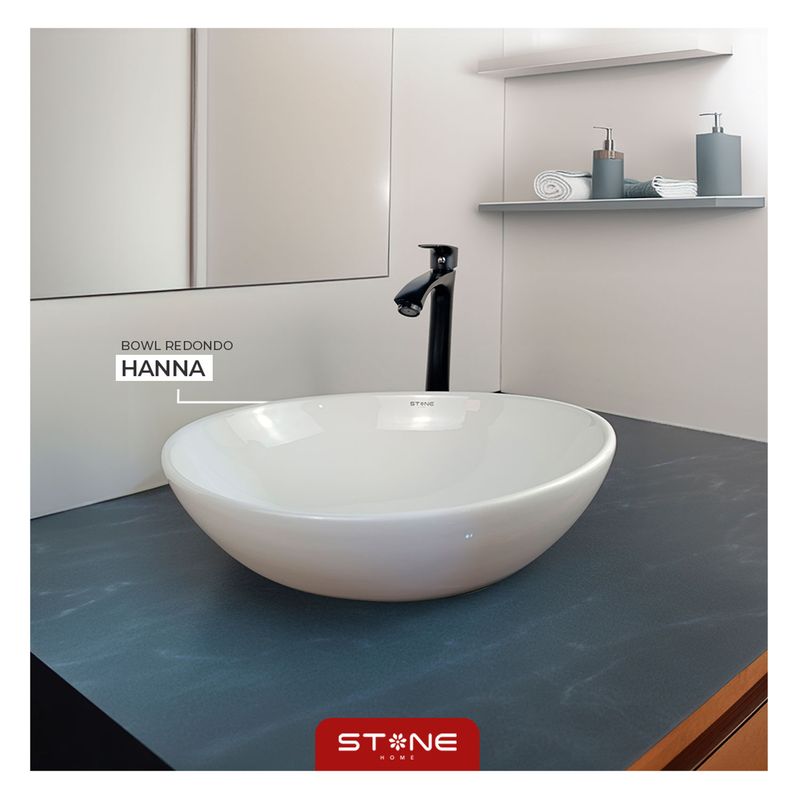 STONE - BOWL MOD. REDONDO HANNA 41X34X14.7cm  BLANCO  STONE