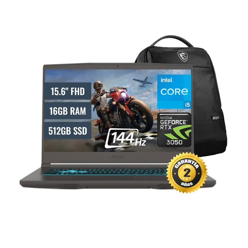 MSI - Laptop Gamer MSI Thin 15 B13UC 15.6", Core i5 13420H, 16GB DDR4, SSD 512GB, RTX 3050 4GB