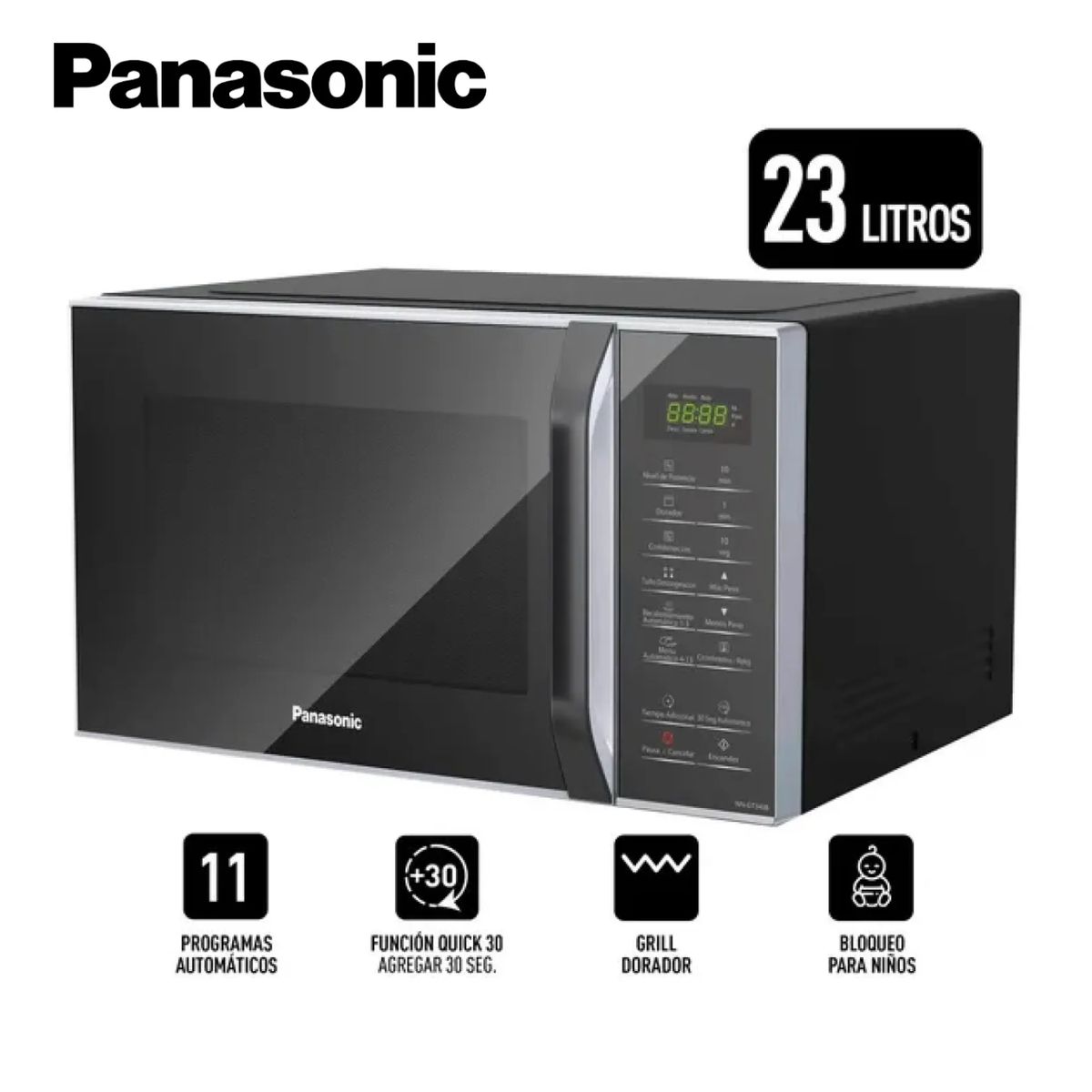PANASONIC - Horno Microondas PANASONIC 23L NN-GT34JBRPK