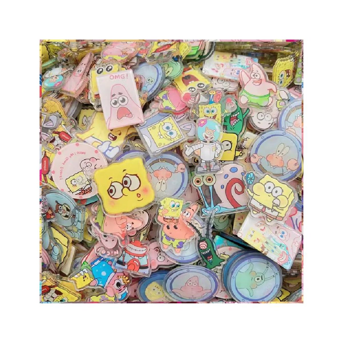 GENERICO - Acrilicos al Azar 10 unidades de Bob Esponja