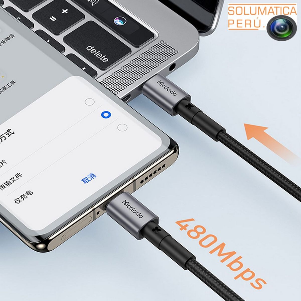 MCDODO - Cable Tipo C 65w 3a - Para Celulares y Laptop - 150cm Mcdodo