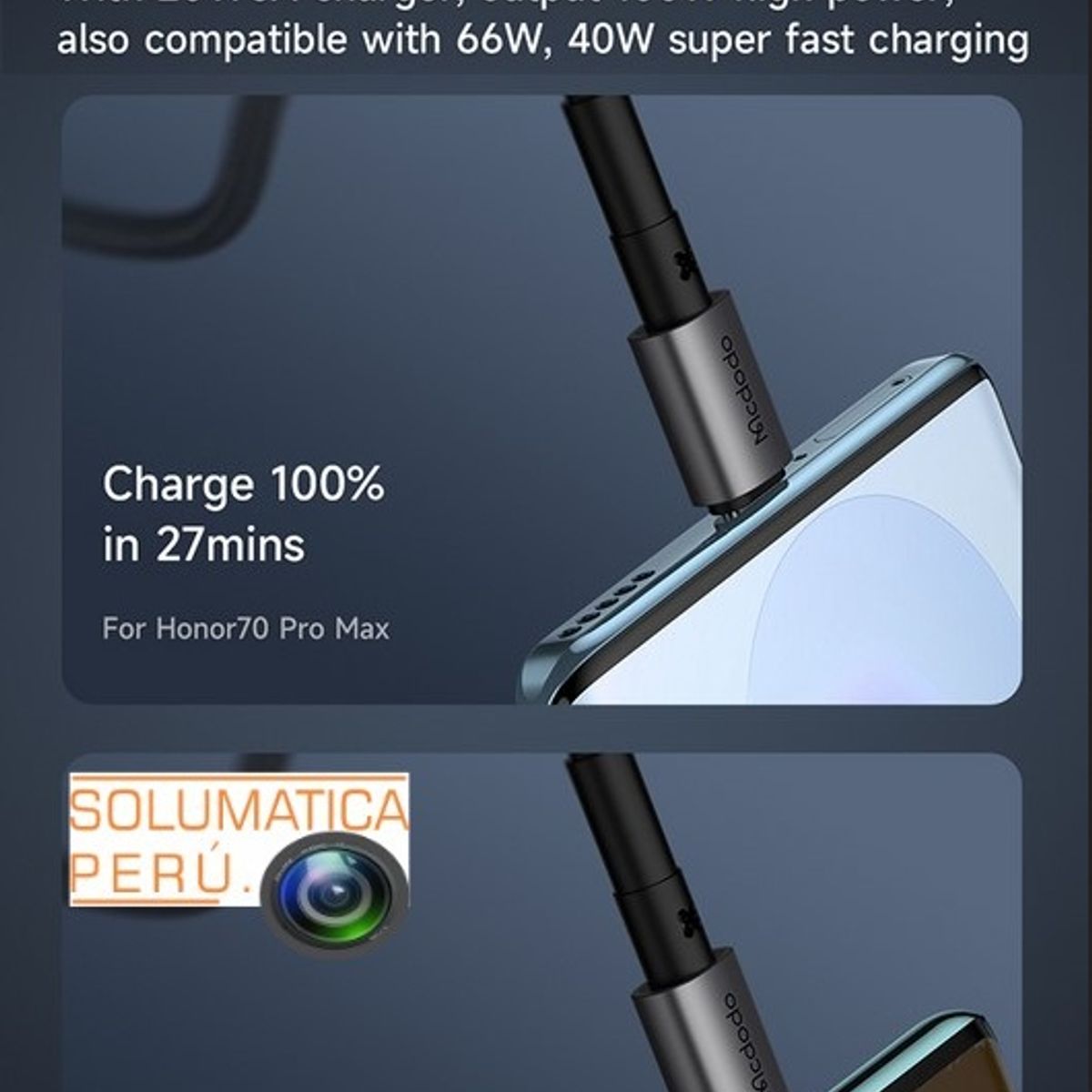 MCDODO - Cable Tipo C 65w 3a - Para Celulares y Laptop - 150cm Mcdodo