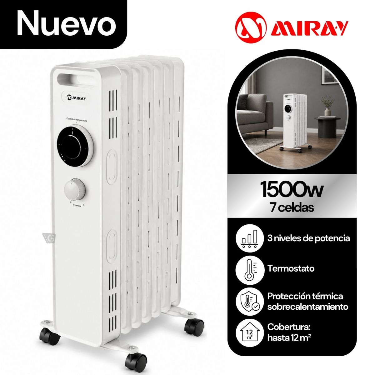 MIRAY - Estufa Termo Radiador Miray TRM-704