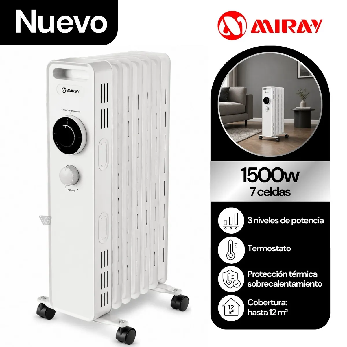 MIRAY - Estufa Termo Radiador Miray TRM-704