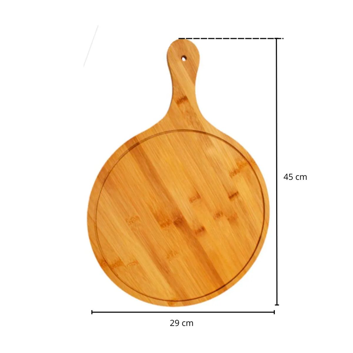 INSPIRA - Tabla Redonda de Madera con Mango para Pizza