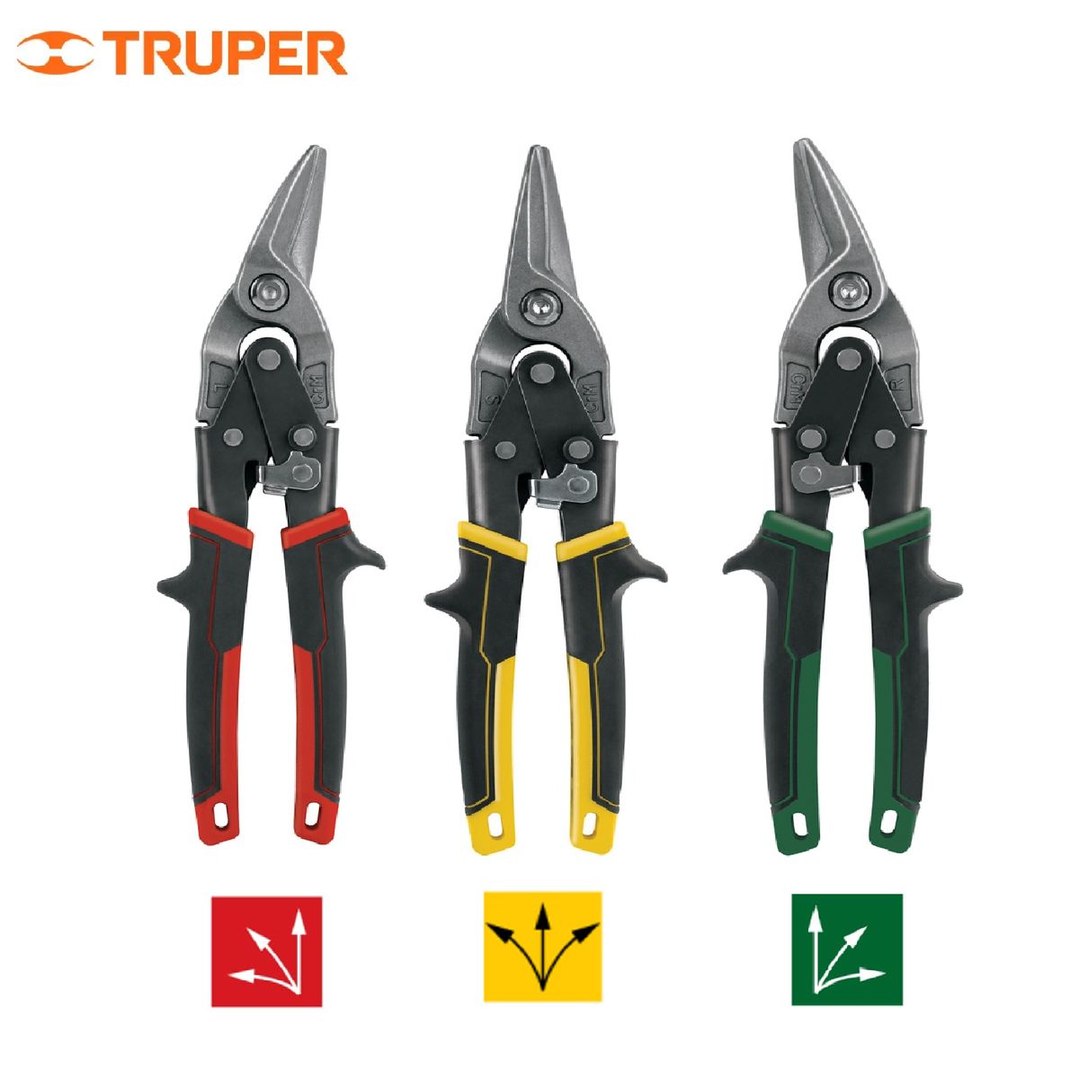 TRUPER - Kit de 3 Tijeras de Aviación Drywall Corte RECTO, IZQUIERO y DERECHO