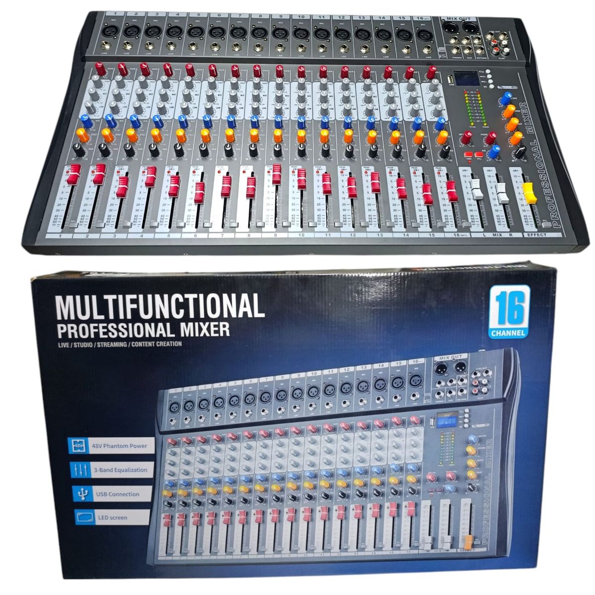 OEM - Mezcladora 16Canales Compacta con Ecualizador Gráfico y Bluetooh