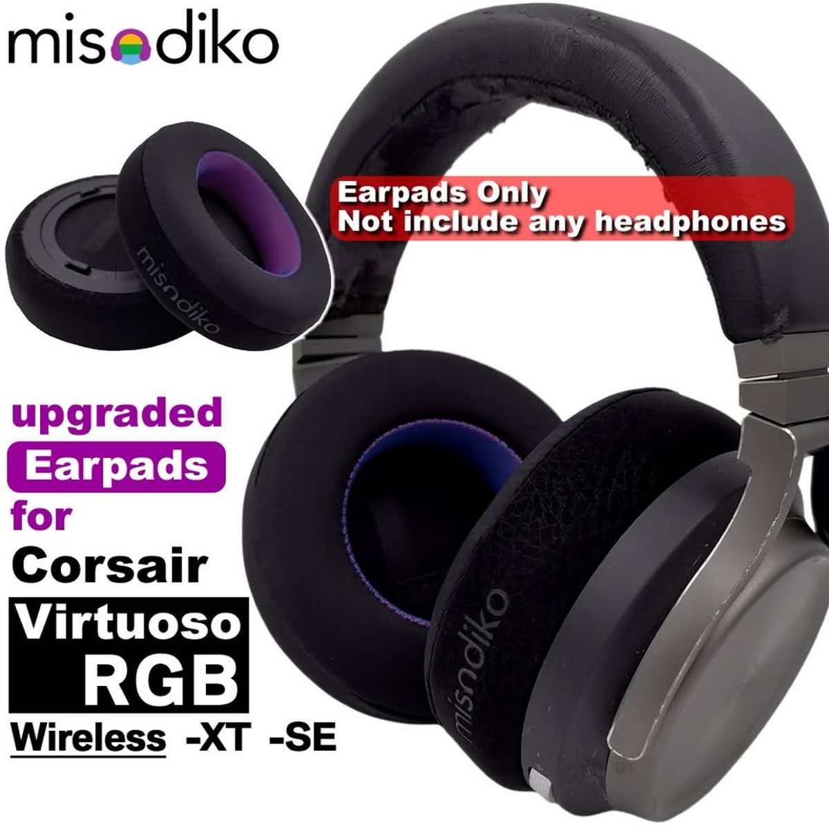GENERICO - Almohadillas Misodiko para audifonos Corsair Virtuoso RGB SE XT gel