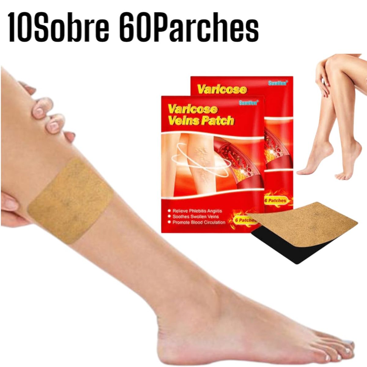 OEM - Parches para Várices de Rápido Efecto – Pack 10 Sobres 60Parches