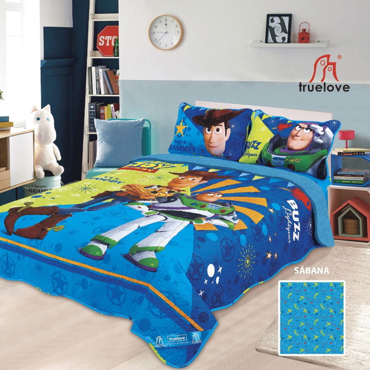 TRUELOVE - CUBRECAMA CON SHERPA DISNEY DE 1.5 PLZ