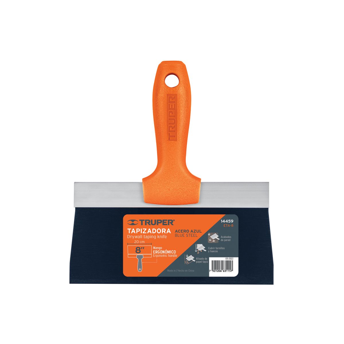 TRUPER - Espatula 8" Tapizadora para Drywall TRUPER 14459