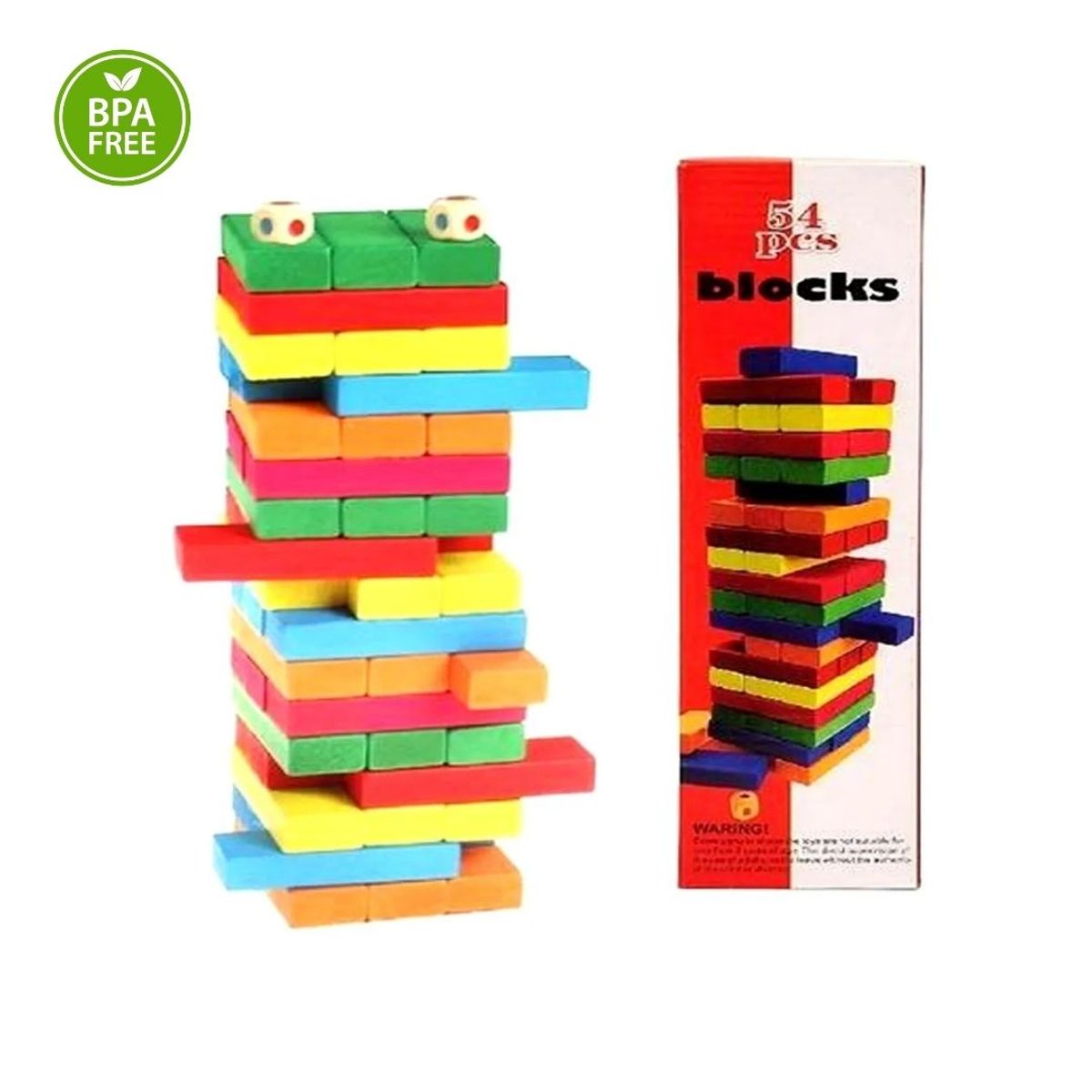 GENERICO - Jenga De Madera Colorido 54 Pcs