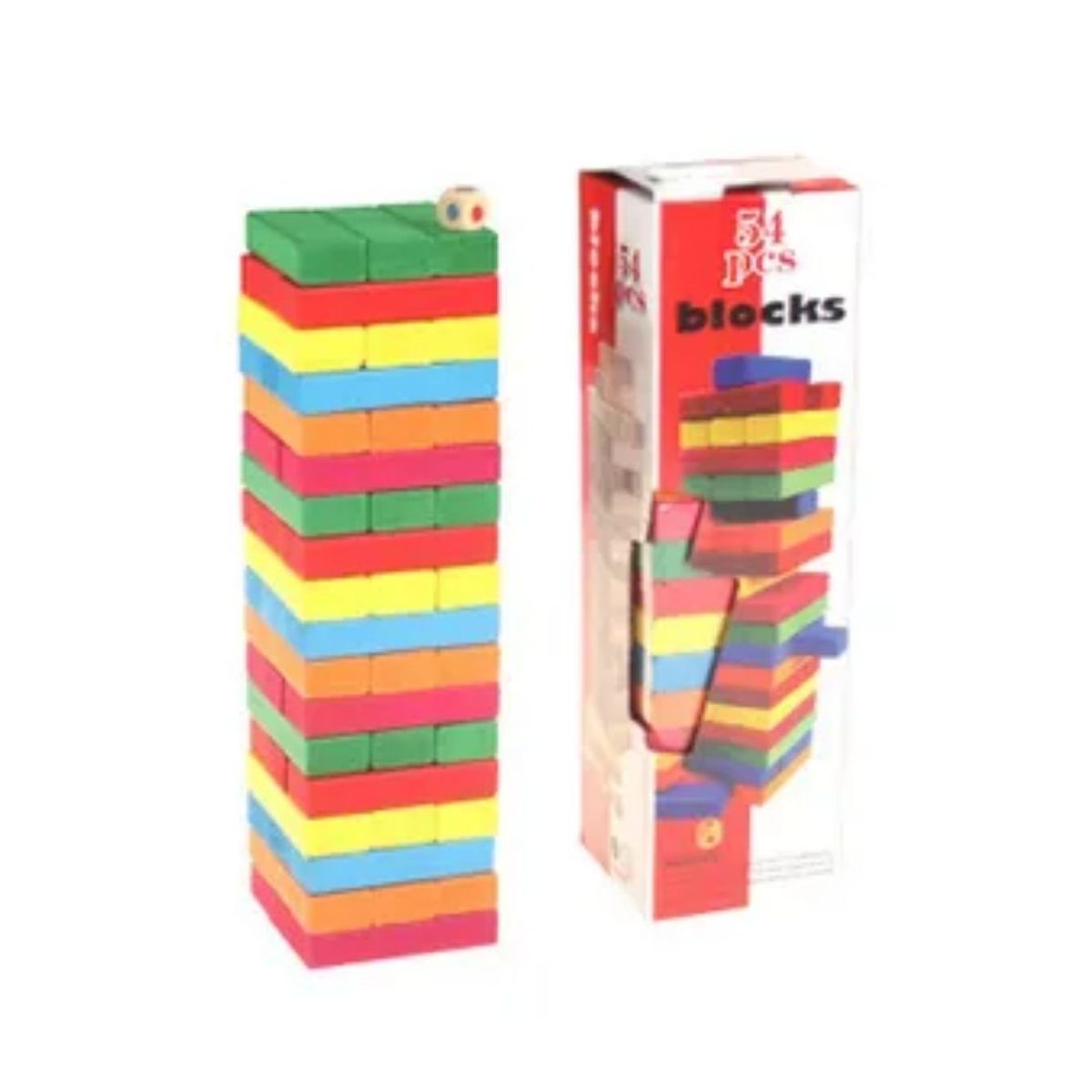 GENERICO - Jenga De Madera Colorido 54 Pcs