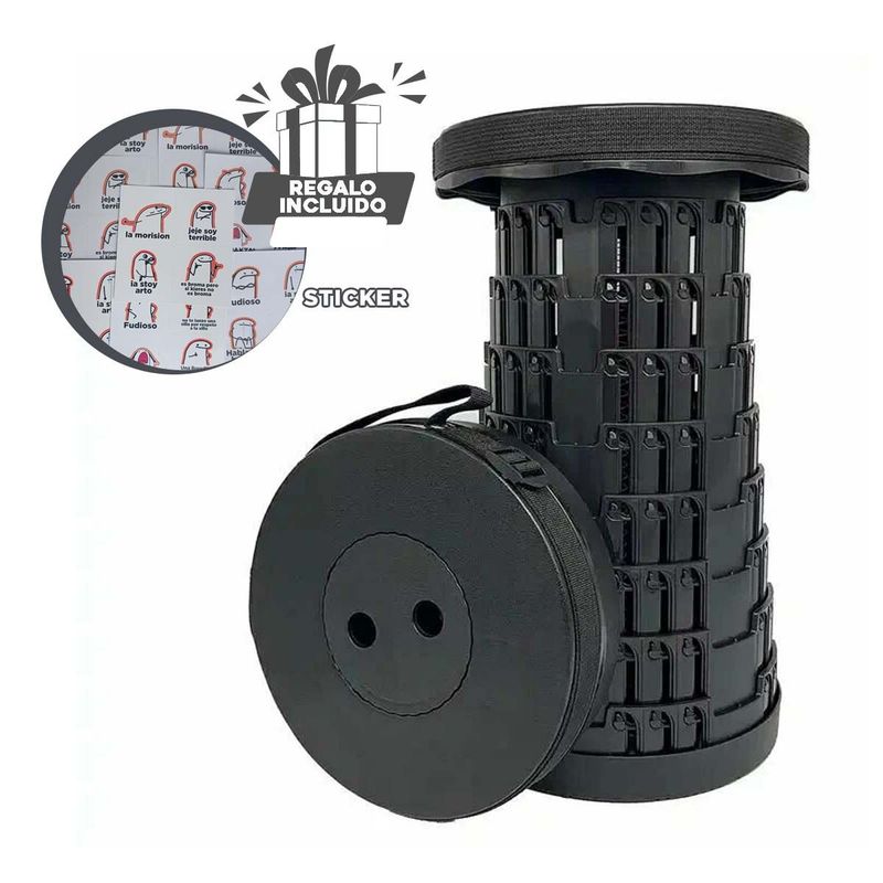 GENERICO - Silla con Respaldo Ergonomico en Negro Y+Regalo Stickers