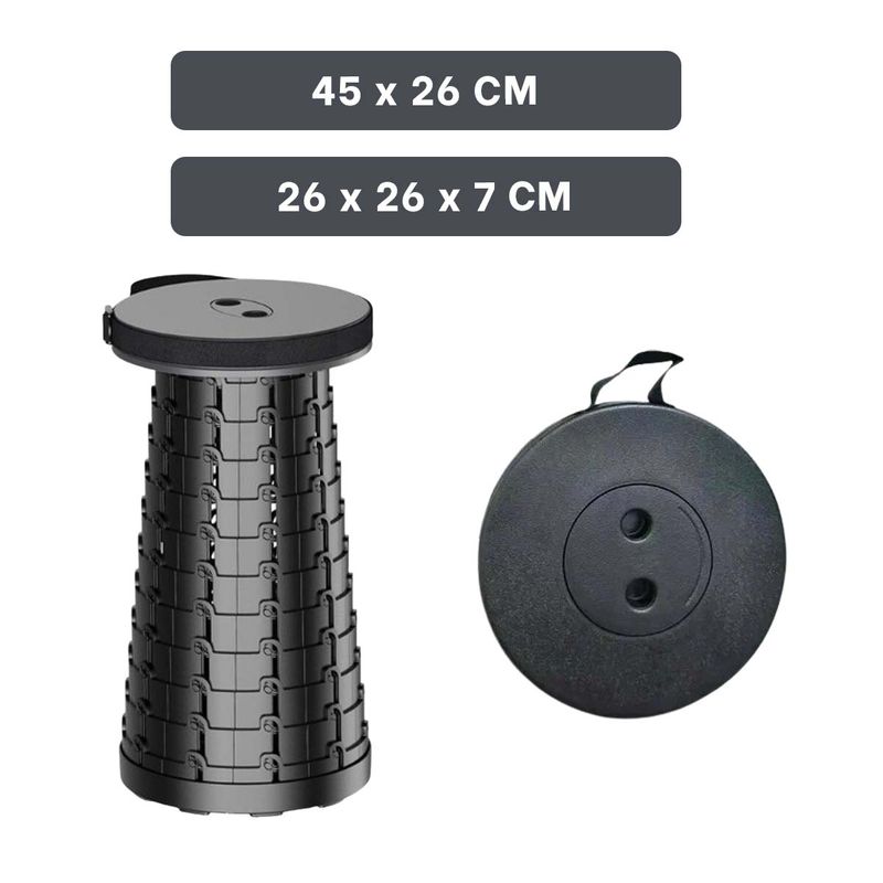 GENERICO - Pack2 Silla Compacta y Facil de Guardar en Negro