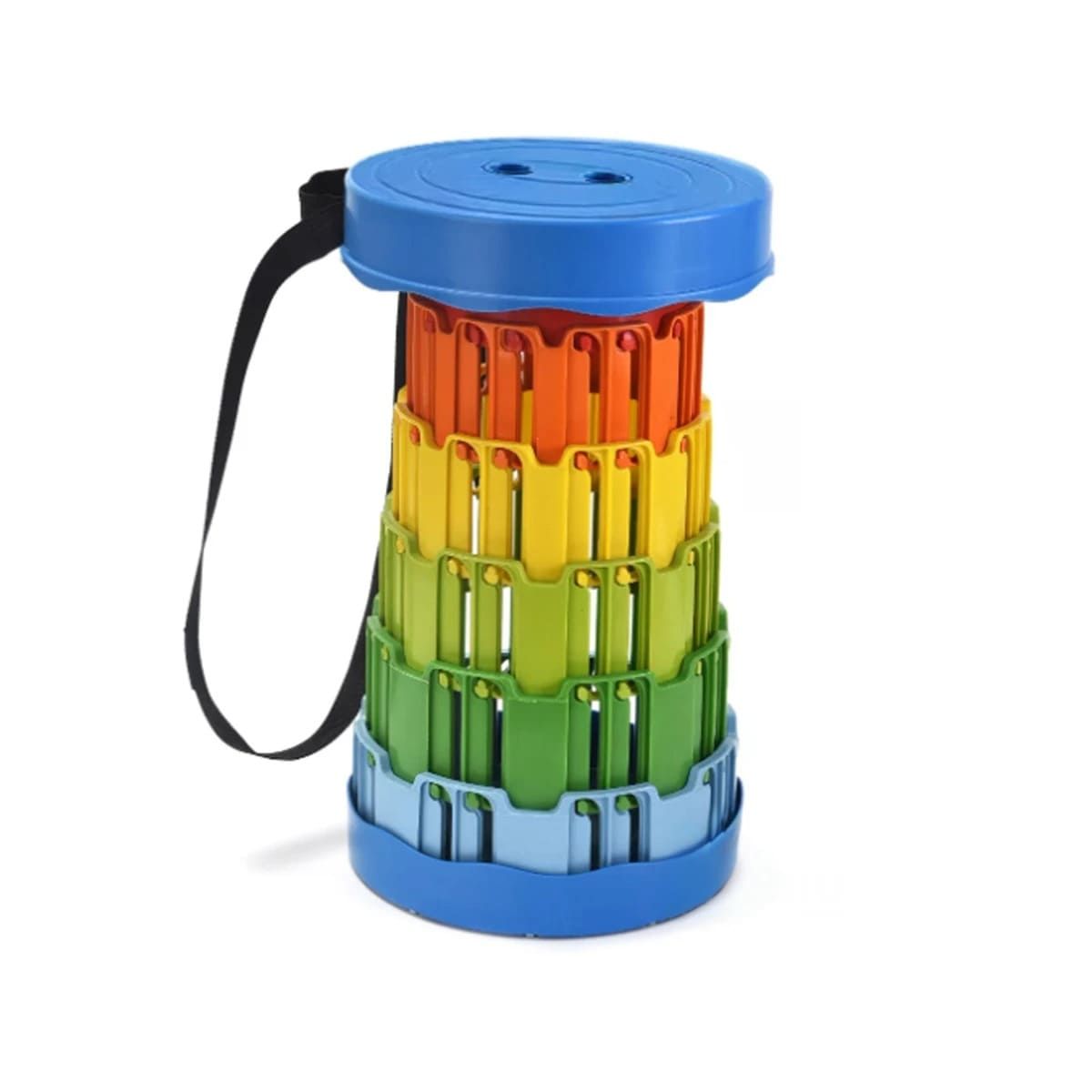 GENERICO - Silla Plegable Portatil con Centro Multicolor y Tapa Azul