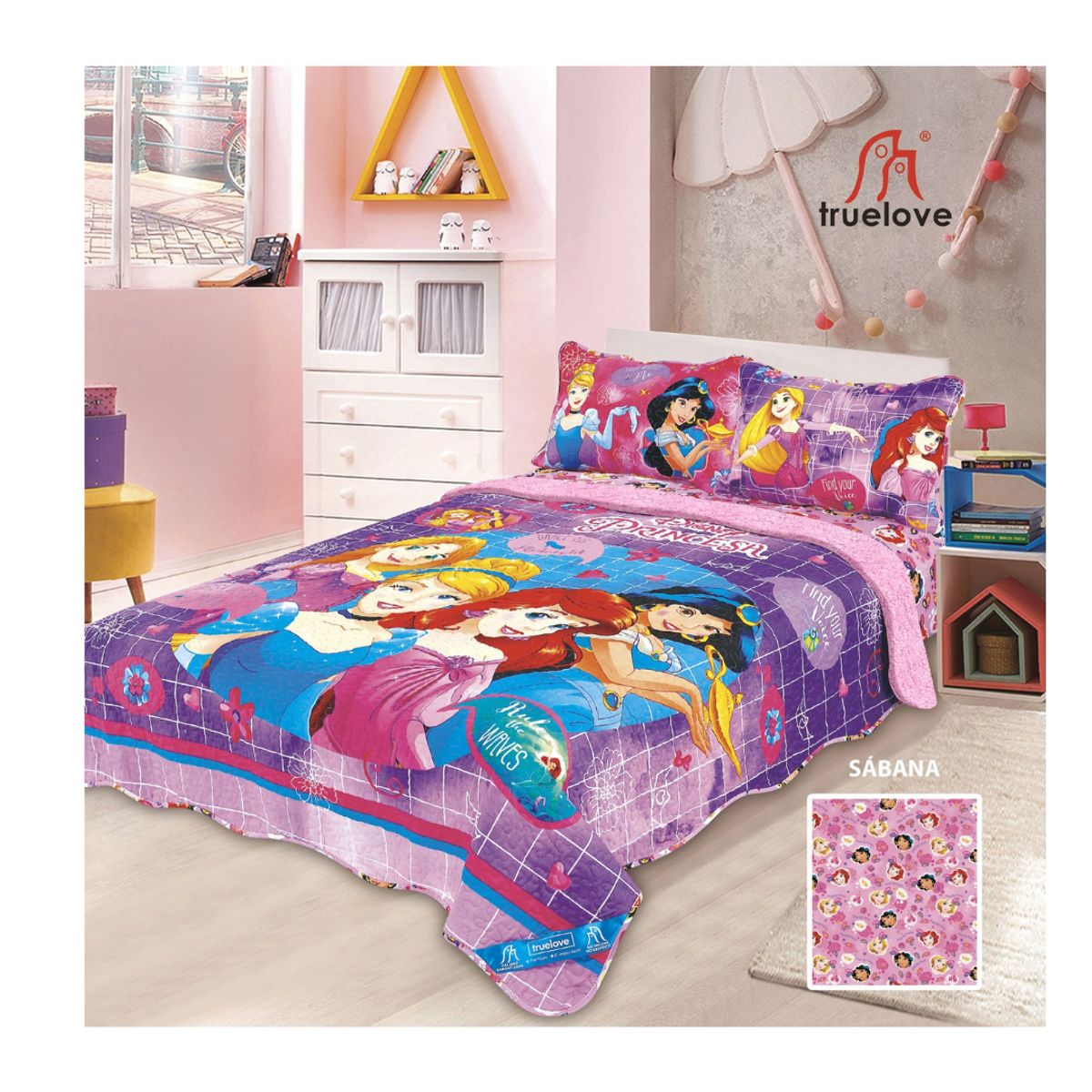 TRUELOVE - CUBRECAMA CON SHERPA DISNEY DE 1.5 PLZ