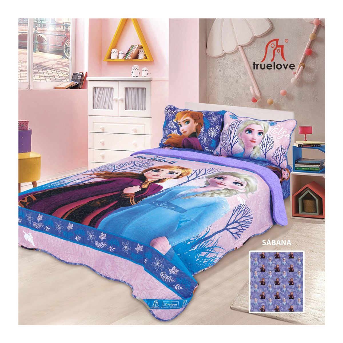 TRUELOVE - CUBRECAMA CON SHERPA DISNEY DE 1.5 PLZ