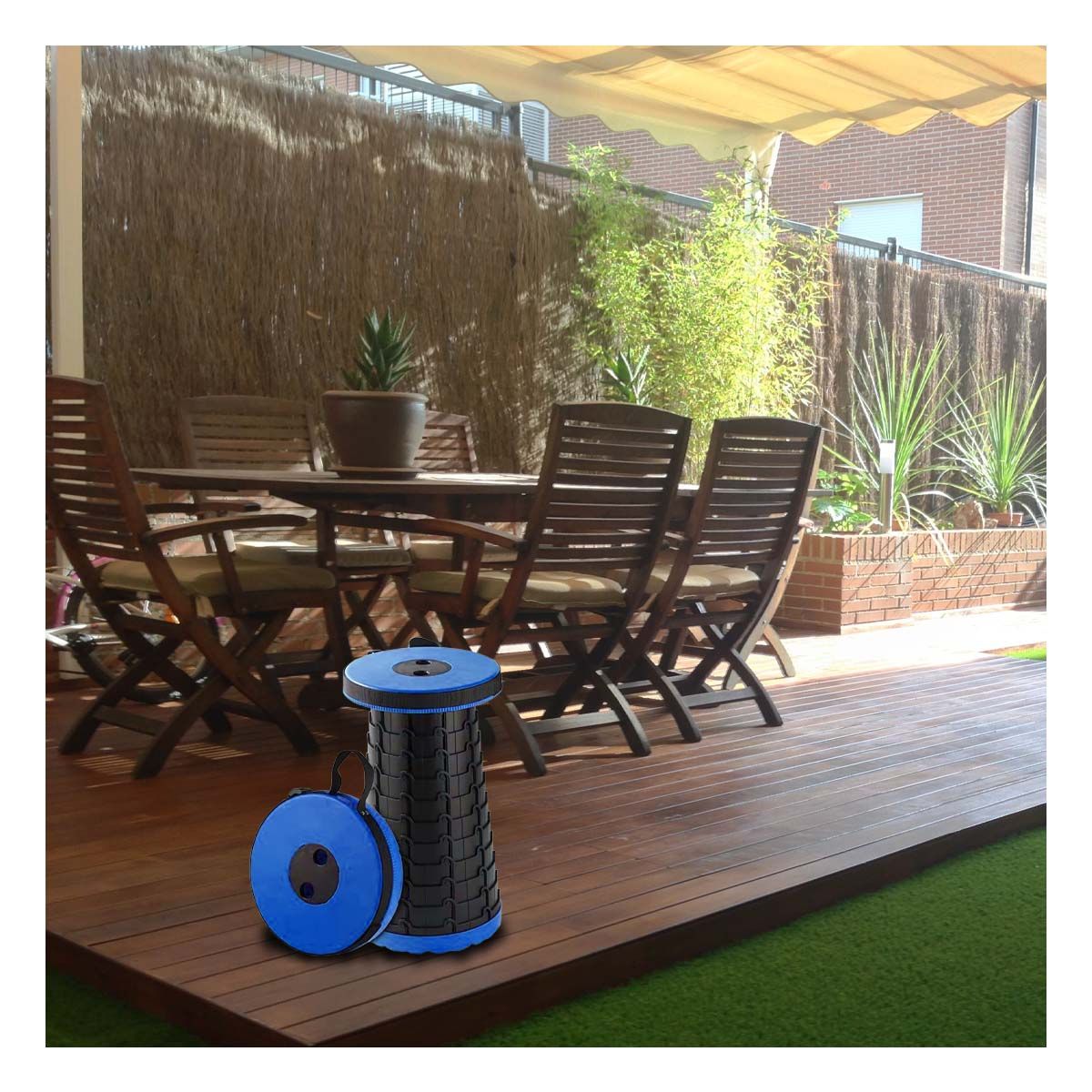 GENERICO - Pack3 Asiento de Diseno Ultracompacto en Color Azul