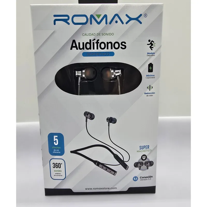 ROMAX - AUDIFONO BT ROMAX DEPORTIVOS SUPER MAGNETICOS