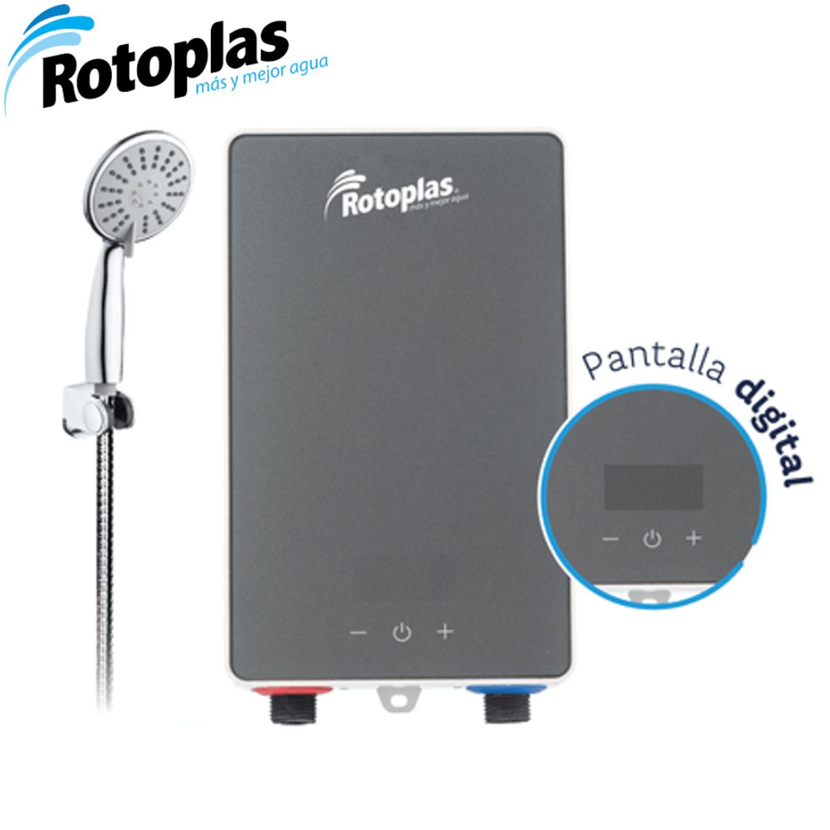 ROTOPLAS - Rapiducha de Agua Eléctrico New Compact Silver Rotoplas
