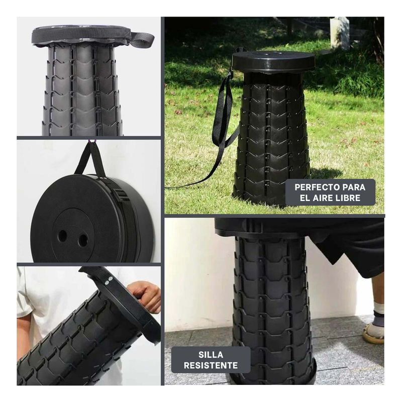 GENERICO - Pack3 Asiento de Diseno Ultracompacto en Color Negro