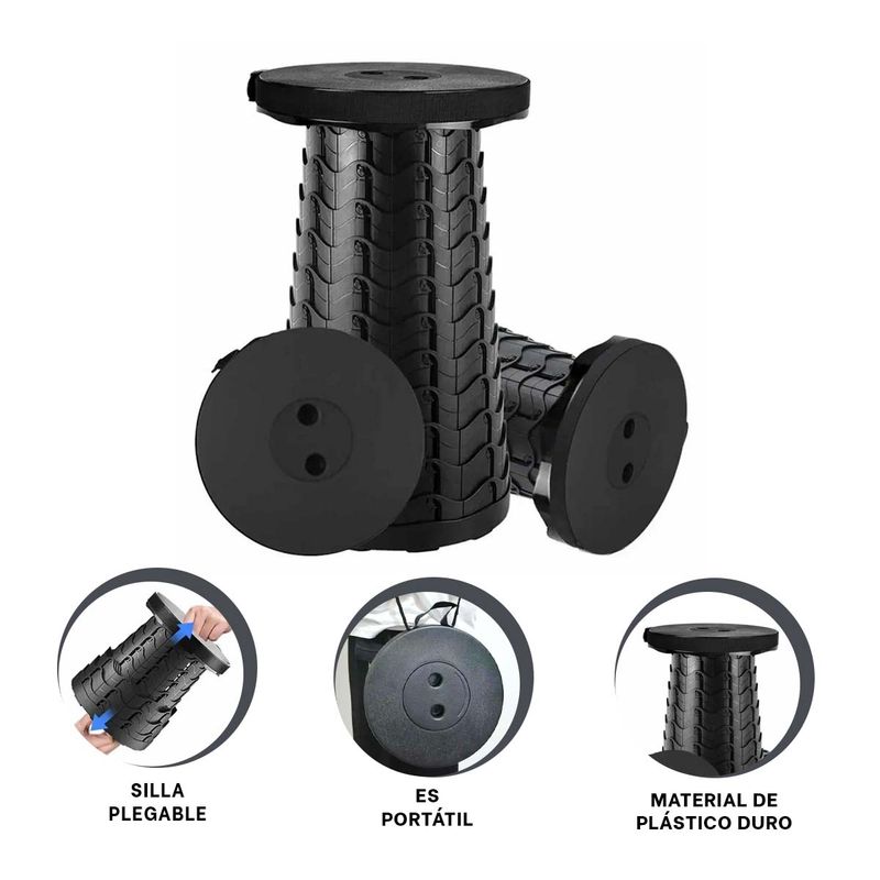 GENERICO - Pack5 Silla Multifuncional y Practico en Color Negro