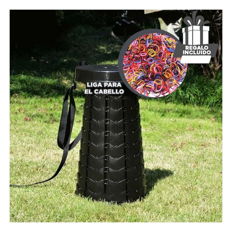 GENERICO - Pack6 Silla Facil de Transportar Negro Y+Ligas de Regalo