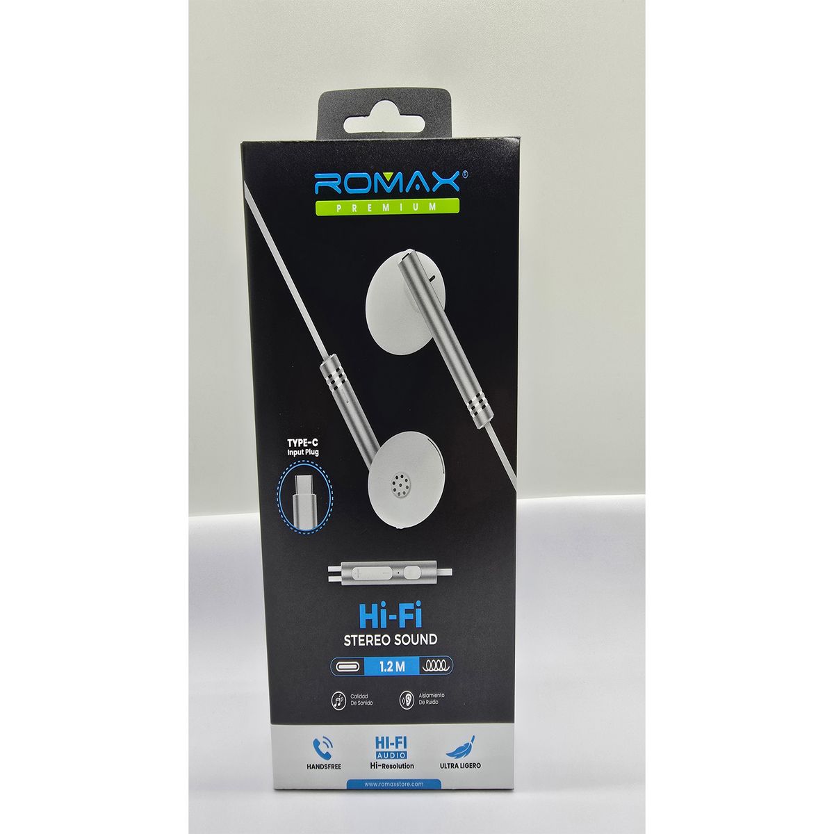 ROMAX - AUDIFONO ROMAX STEREO SOUND ENTRADA TIPO C  HANDSFREE