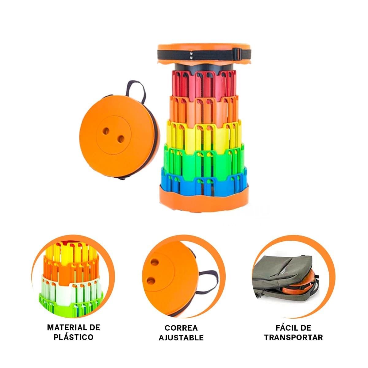 GENERICO - Pack6 Banca con Diseño Animado en Tonalidad Naranja