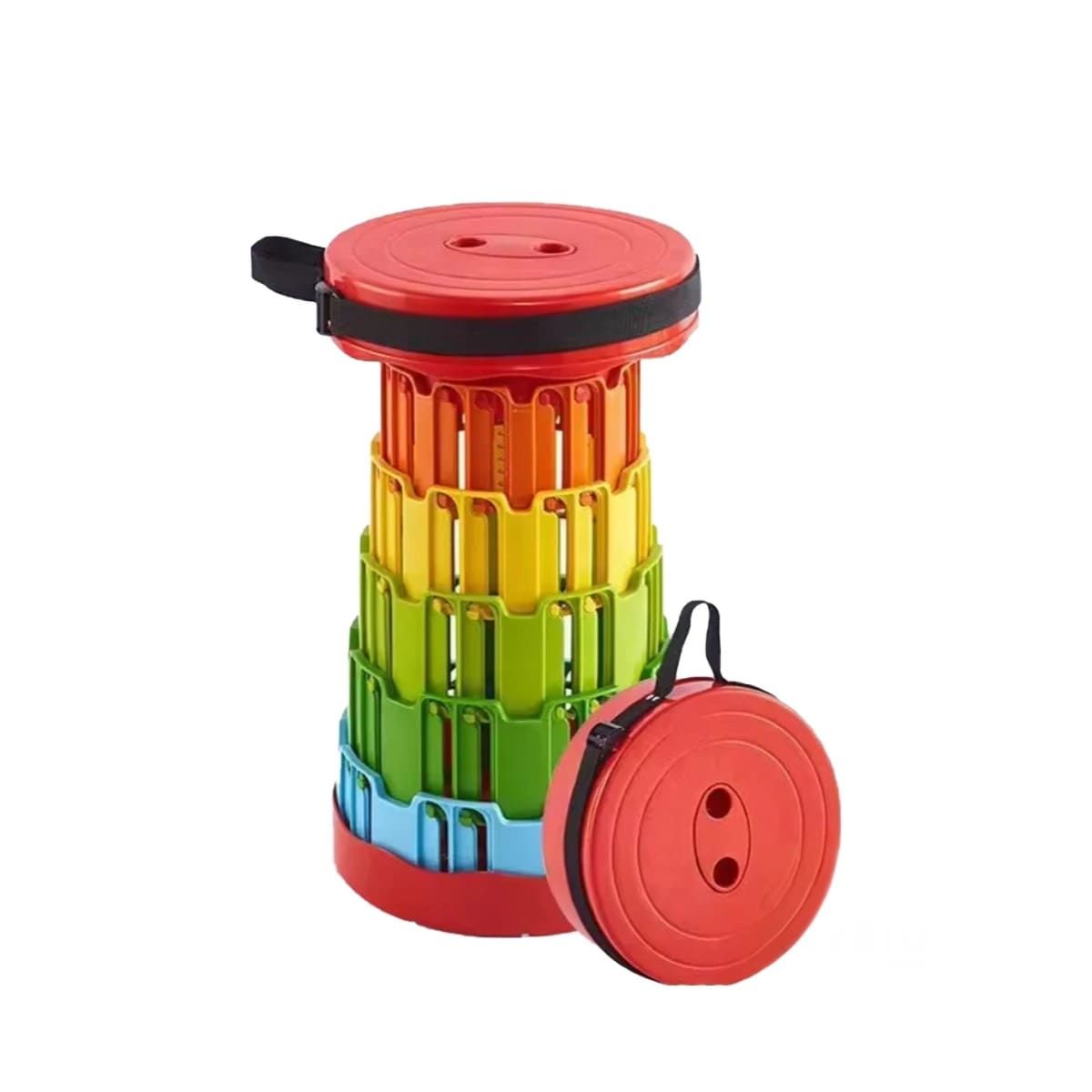 GENERICO - Silla Plegables 2 Seguros Portatiles Multicolor de Tapa Rojo