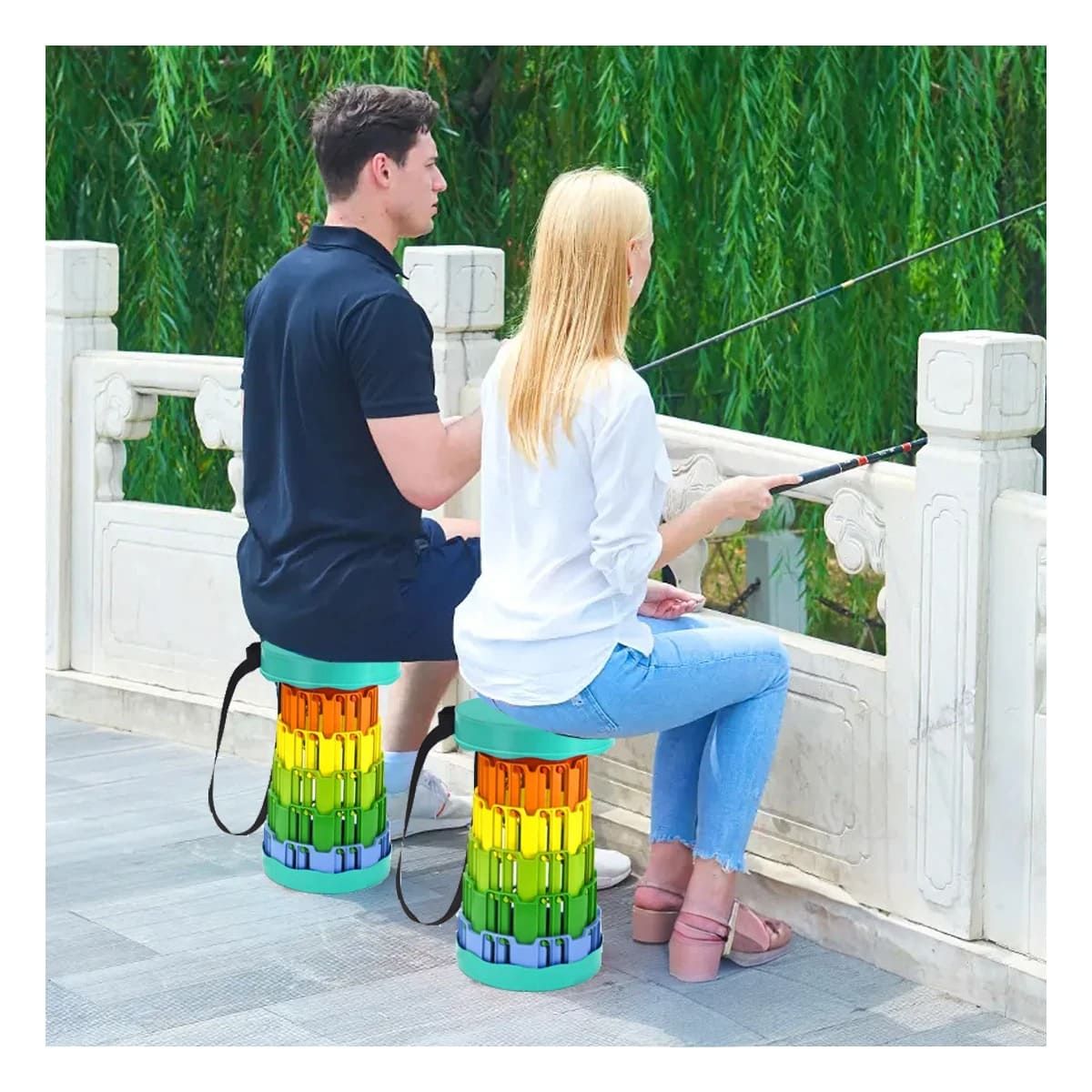 GENERICO - Pack12 Banca Resistente con Soporte de Color Verde