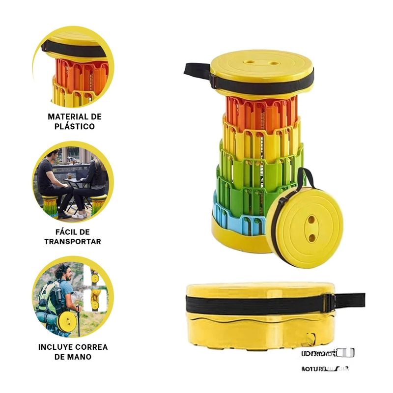 GENERICO - Pack5 Silla Extendible de Cubierta en Color Amarillo