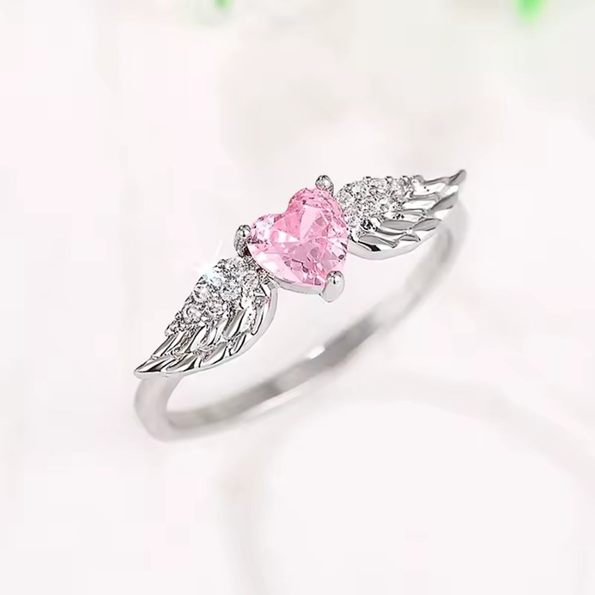 LA TIENDA 88 JOYAS Y ACCESORIOS - La Tienda 88 - Anillo Mujer Alas de Angel Bañado Oro 18k - Rosa