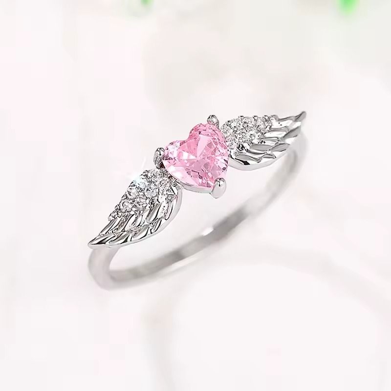 LA TIENDA 88 JOYAS Y ACCESORIOS - La Tienda 88 - Anillo Mujer Alas de Angel Bañado Oro 18k - Rosa