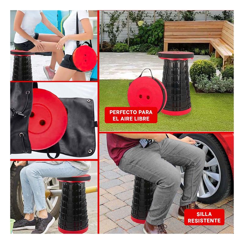 GENERICO - Pack5 Silla Multifuncional en Color Rojo