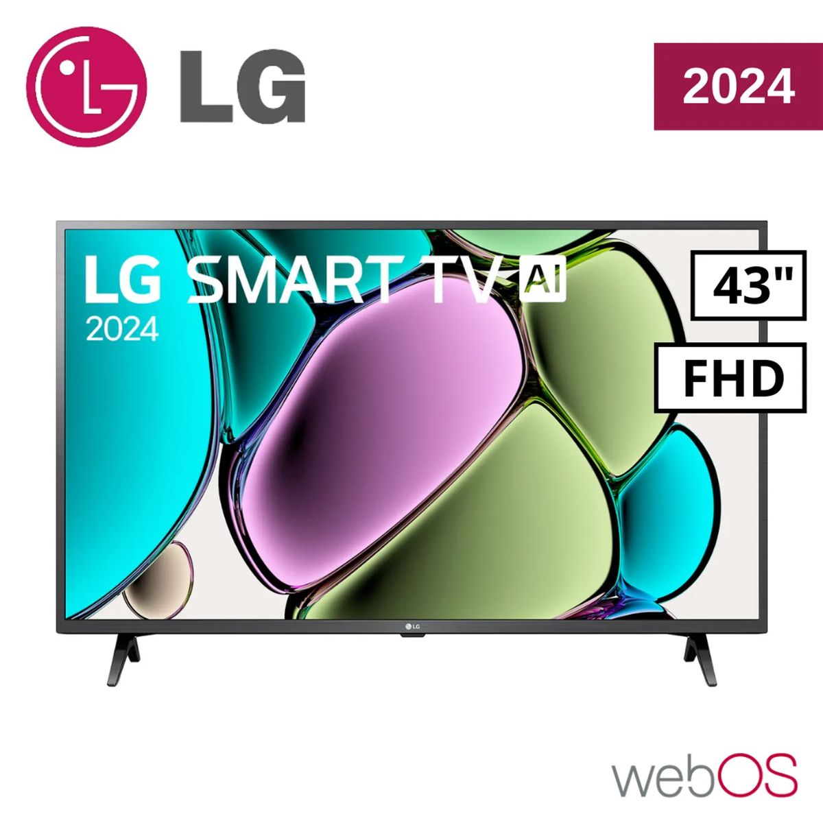 LG - TELEVISOR LG 43 SMART TV THINQ AI WEBOS HUB FHD LED 2024 - 43LR6000PSA