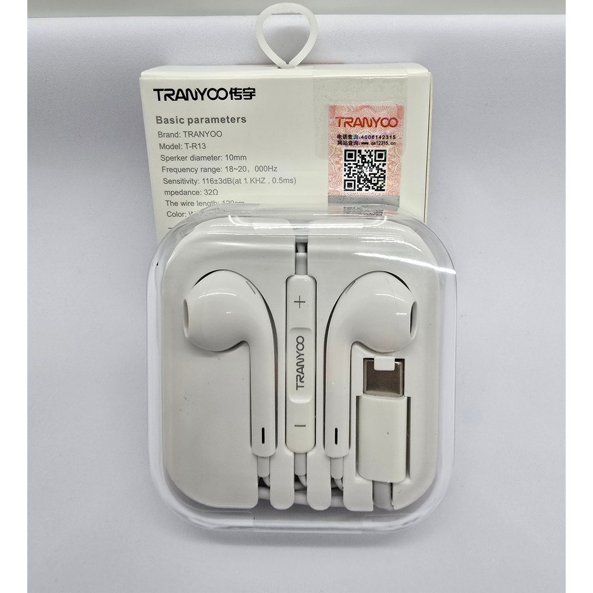 TRANYOO - AUDIFONO TRANYOO HANDSFREE ENTRADA TIPO C