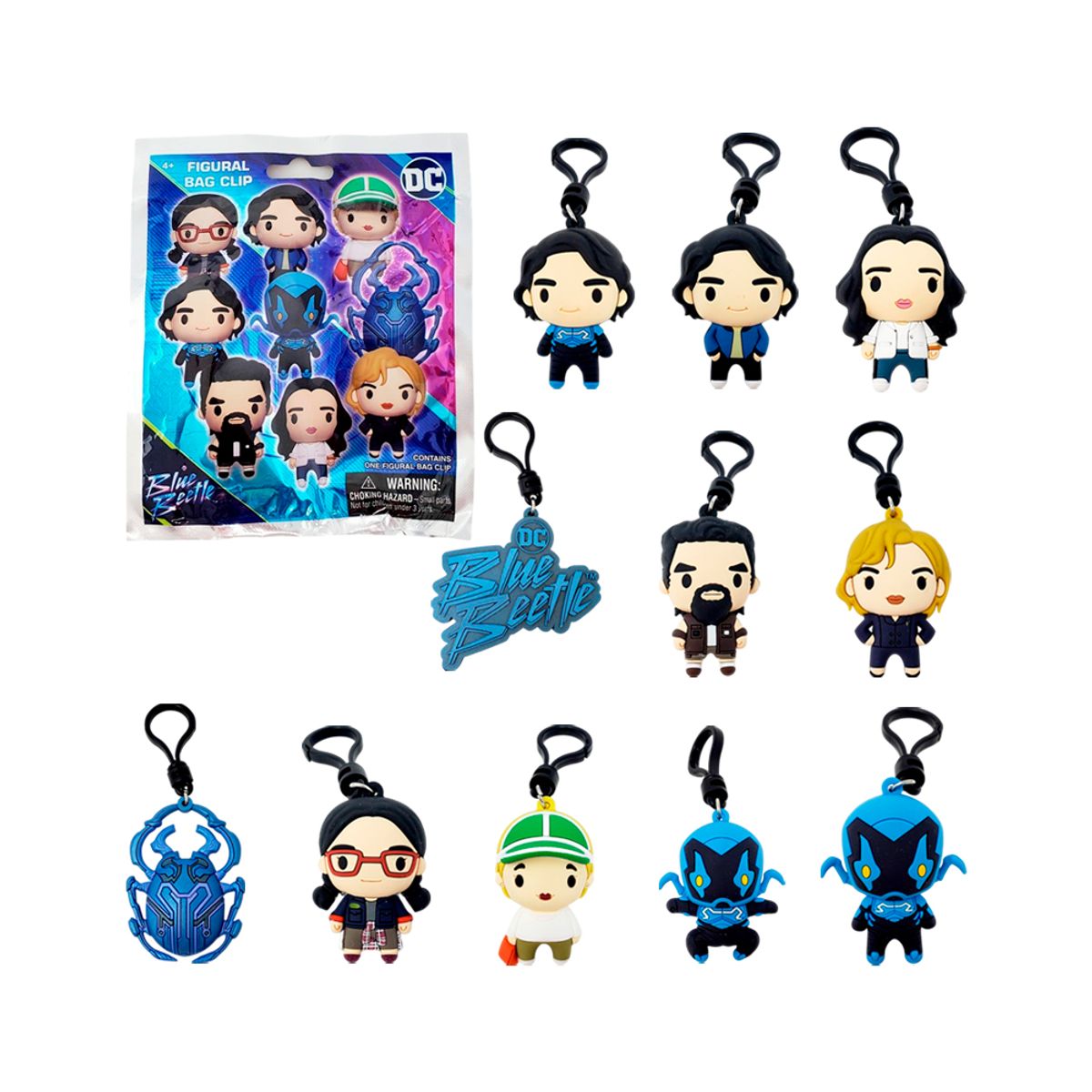 DC - Figura DC Blue Beetle Figura 3D Bag Clip 5 UNIDADES