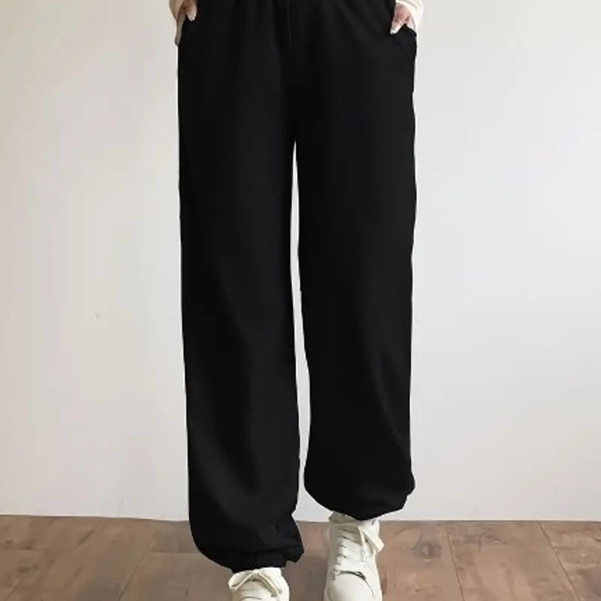 GENERICO - Jogger grueso Invierno L Negro Mujer con Bolsillos