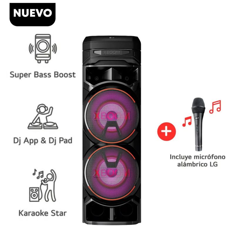 LG - Torre de sonido XBOOM Multi-Bluetooth Karaoke Star Black LG RNC9