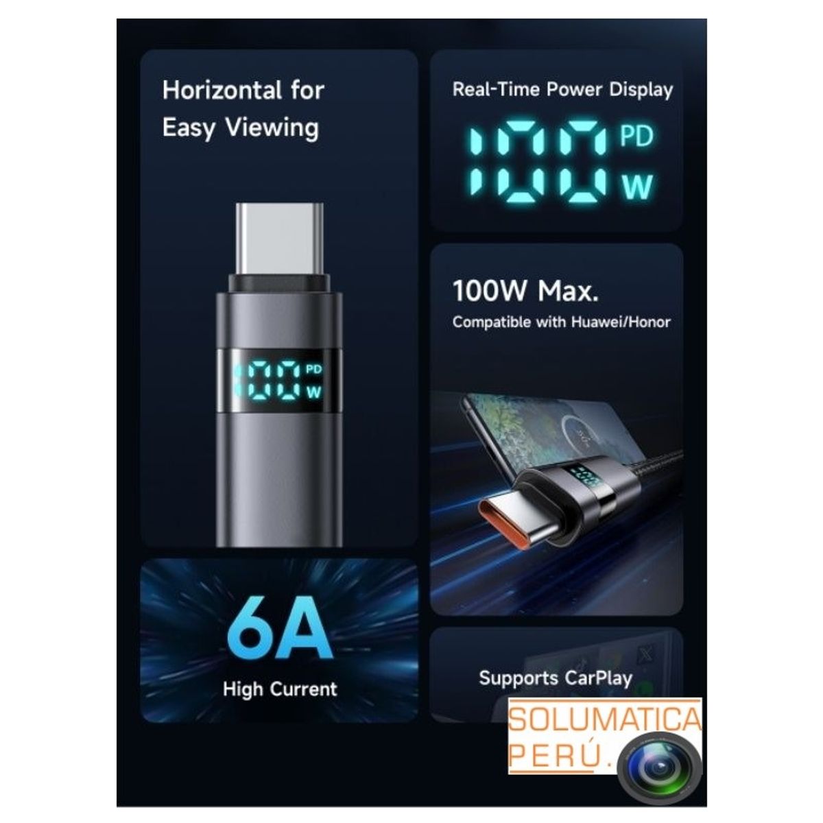 MCDODO - Cable Tipo C 100w 5a - Para Laptop y Celular - Alta Calidad Mcdodo