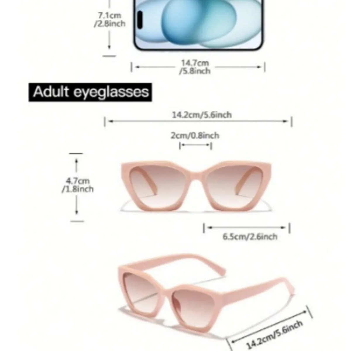 GENERICO - Lentes Gafas De Sol Retro Con Forma De Ojo De Gato Rosado