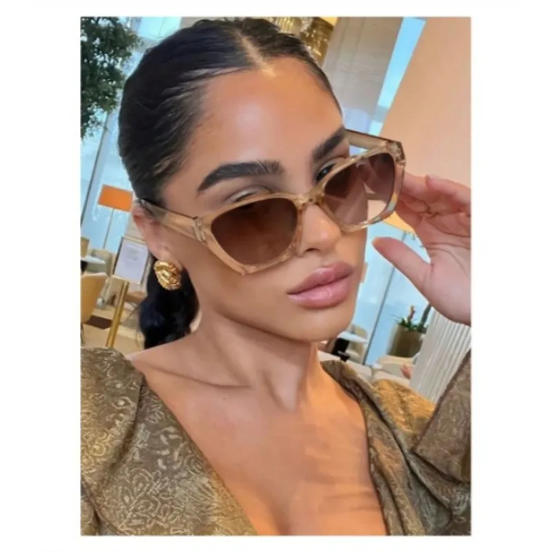 GENERICO - Lentes Gafas De Sol Retro Con Forma De Ojo De Gato Champagne