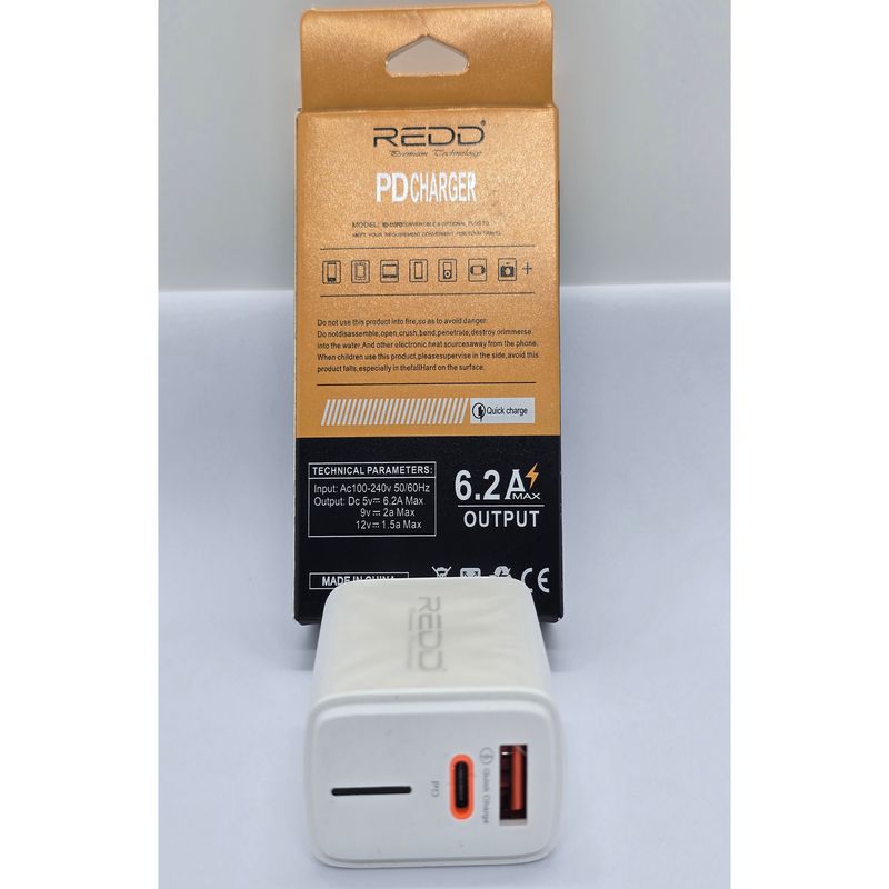 GENERICO - CARGADOR DADO REDD 67W 2 PUERTOS PD/C USB